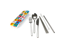 Load image into Gallery viewer, Eco-Friendly Cutlery Set from RetroKitchen Retro Fruits Edition
