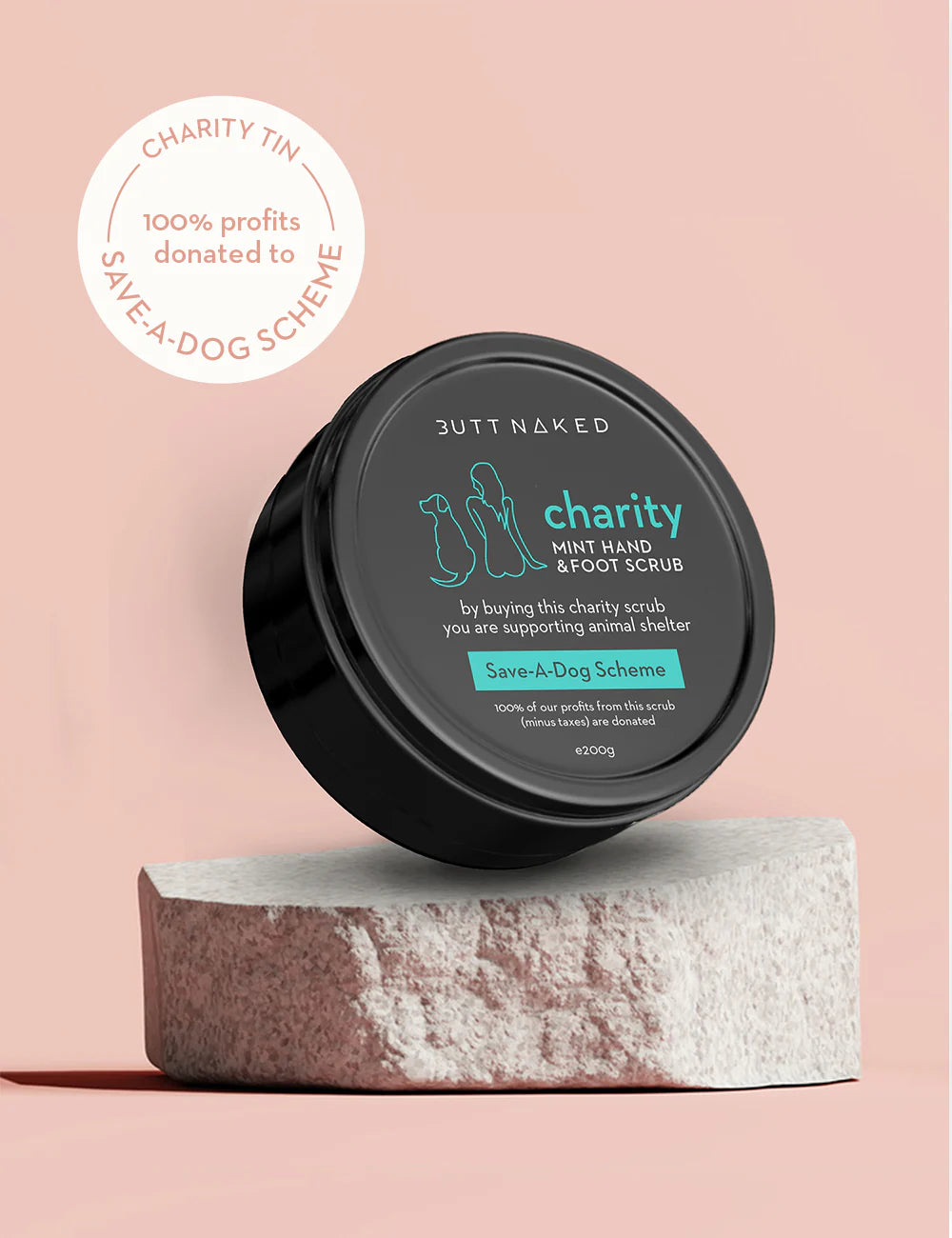 Butt Naked Body Mint Hand + Foot Charity Scrub (200g)